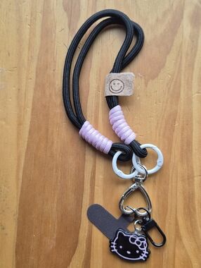 Phone Charm Lanyard Keychain with Hello Kitty Charm